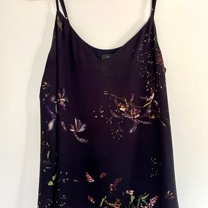 Aritzia Babaton Everly Camisole, Navy Floral, Size XXS